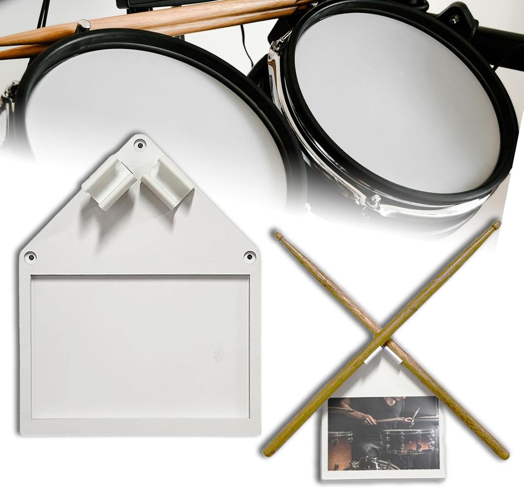 Wall Mount Drumstick Holder for Collection and Display, Drumstick Display Holder for Pair of Drumsticks and Postcard Photo, Unique for Drummer Gifts, Wall Mounted Drumstick Display Holder for Drummers