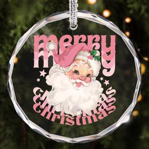 Christmas Hanging Ornaments Merry Xmas Pink Santa Claus Snowflake Winter Holiday Decorative Traditional Farmhouse Decorations for Seasonal Winter Xmas Holiday Home Kitchen Dining Party-34