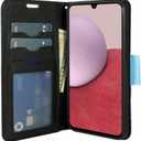 2 x Zase Design for Samsung Galaxy A35 5G Wallet Phone Case Protective Flip Cover Purse Cute Woman Girls Premium PU Leather Folio w/Kickstand ID Card Slot Wrist Strap Magnetic Lock (Blue Bird)