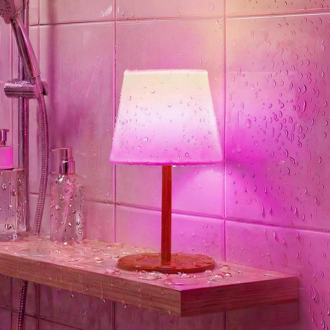 EZVALO Spa-Like Shower Lamp Waterproof Bathroom Lamp with Remote, Rechargeable Cordless Mood Light, 3 Color Temps & 80 RGB Colors for Relaxing Bathroom & Bathtub Experience (1 Pack)