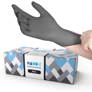Disposable Grey Nitrile Gloves 50 and 200 Count, Latex Free Medical Gloves (Gray (Small))