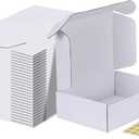 MEBRUDY 10x7x3 Inches Shipping Boxes Pack of 25, White Corrugated Cardboard Box for Mailing Packing Literature Mailer