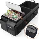 HOTOR Trunk Organizer, Sturdy Foldable with Cooler for Car & SUV, 3 Compartments, Black, 30.9012.6010.63