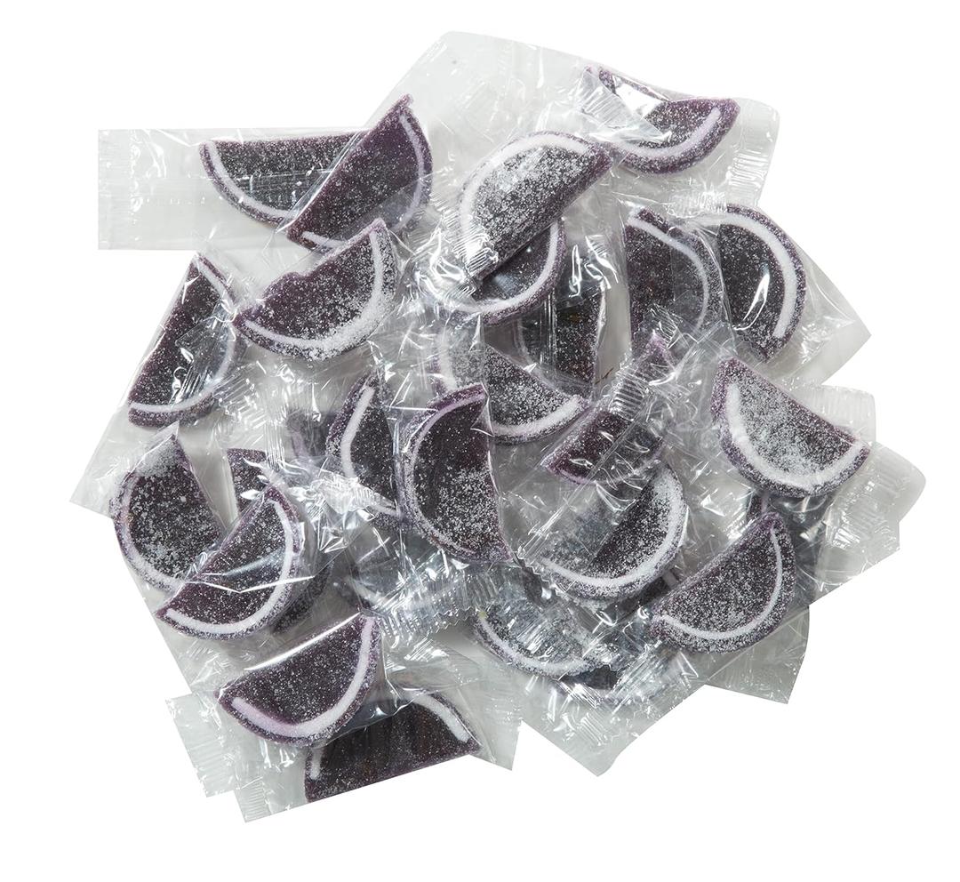 Boston Fruit Slice Individually Wrapped Gourmet Gummy Candy 1lb Box (Grape), EXP: 12-01-2026