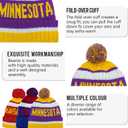Kids Beanie Hat with Pom,Children Warm Knitted Pompom Hat,Boys Girls Beanie Cap&Winter Hat,Knitted hat Gift for Fans. (Minnesota)