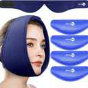 AiricePac Wisdom Teeth Ice Pack Head Wrap, Face Ice Pack for Jaw Oral Surgery Pain Relief for TMJ, Teeth Removed, 4 Cold Therapy Gel Packs Reusable, Blue