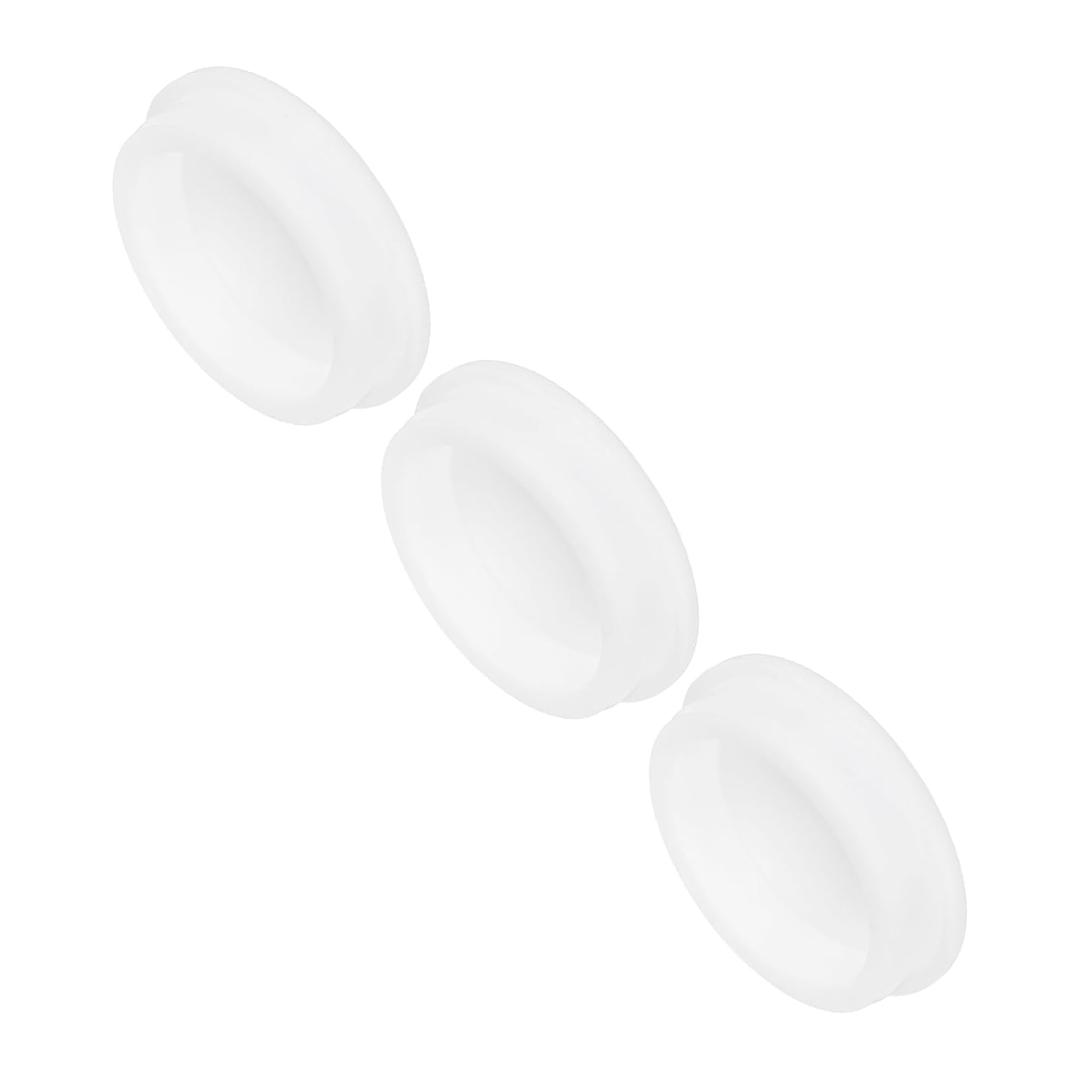 MECCANIXITY 3Pcs T-Shaped Silicone Plugs 61.3mm 2-1/2 Inch Dia Snap in Plug Hole Seal Cover Round Rubber Stopper for Kitchen Rubber Bulkheads Waterproof Sealing Plugs White