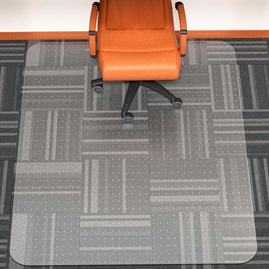 WASJOYE Chair Mat for Carpet, 48" x 60" Office Chair Mat for Carpet, Heavy Duty Chair Mat with Non-Slip Studded for Home and Office Low Pile Carpet, 48" x 60" Rectangle for Carpet