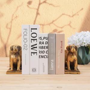 Book Ends for Shelves to Hold Books Heavy Duty,Decorative Bookend for Bookshelf Dcor,Cute Animal Dog Book Stopper Labrador Retriever Statues for Home, Office Desk Decoration,1pair