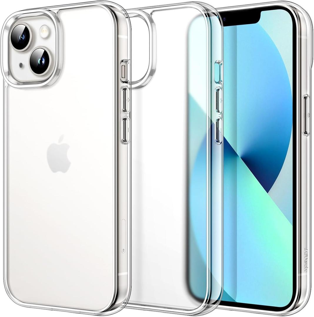 JETech Case for iPhone 13 6.1-Inch, Non-Yellowing Shockproof Phone Bumper Cover, Scratch-Resistant and Anti-Fingerprint Matte Back (Frosted Clear)