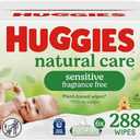 Huggies Natural Care Sensitive Baby Wipes, Unscented, Hypoallergenic, 5 Flip-Top Packs (240 Wipes Total)