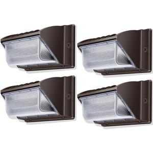 ledmo Wall Pack Light 150w Waterproof 5000K 21000lm 100-277V Equivalent Energy Save Ultra Bright Commercial Outdoor LED Wall Lights Exterior Security Flood Lighting 4 Pack for Yard,Garage,Building