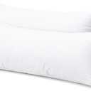 Artscope Synthetic Down Lumbar Pillow Insert, 14x36 Down Alternative Throw Pillow Insert. Ultra Soft Fluffy Sleeping Pillow with 100% Cotton Cover, Decorative Pillows Set of 2-White.