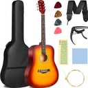 CAHAYA Acoustic Guitar For Beginner 41-inch - Full Size Wood Guitar Kit for Kids and Adults with Guitar bag Brass strings Capo String Pick and Clean Cloth for Gift CY0353