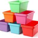 12 Pack Classroom Storage Bins Book Bins for Classroom, Rainbow, These practical plastic book bins measure 29.5×19.5×12.5cm 
