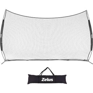 ZELUS 16x10 ft Baseball Backstop Net, Sports Barrier Net, Black