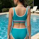 Teen Period Tankini Set Two Pieces Swimsuit Quick Dry Bathing Suit with Padded 13-14 T