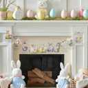 Amyhill 30 Pcs Easter Bunny Ornaments Set Acrylic Happy Easter Hanging Decoration Classic Bunny Egg Basket Spring Ornaments for Tree with Rope for Crafts Holiday Party Favor Supplies