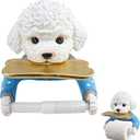 Cute Dog Toilet Paper Roll Holder, Novelty Cartoon Animal Shape Tissue Towel Tray Wall Mounted Rack, Funny Bathroom Storage Decor Dispenser Creative Thoughtful Gift 19 x 17.5 x 11cm (Blue)