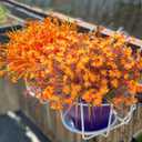 12 Bundles Artificial Fall Flowers for Outdoors Fake Plants UV Resistant Plastic Plants Shrubs Bushes for Home Fall Front Door Porch Garden Autumn Decor (Fall Red)