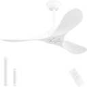 42'' Ceiling Fan no Light,Outdoor Ceiling Fan with Remote Control,3 Solid Wood Blades with Large Airflow for Bedroom,Living Room,Porch (white)