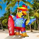 Leyndo 6.56ft Inflatable Parrot Decorations Tiki Inflatable Flying Parrot with LED Lights Aloha Jungle Animals Luau Hawaiian Tropical Party Decorations for Indoor Outdoor Birthday Beach