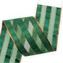 Christmas Green Wired Edge Satin Ribbon,2-1/2 Inch 10 Meters Spool,Use for DIY Gift Wrapping Wreath Floral Arrangement Bow Decoration