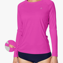 IUGA Rash Guard for Women UPF 50+ SPF UV Protection Long Sleeve Workout Tops with Pockets Dry Fit Hiking Swim Shirt, Size S