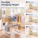Stainless Steel 2-Tier Foldable Clothes Drying Rack, 57 Inches Max Height, Large