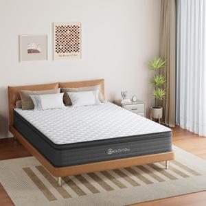 Queen Mattress, 10 Inch Hybrid Mattress with Memory Foam & Pocket Spring, Ergonomic Design for Pressure Relief, Edge Support, Medium Firm Feel Mattress in a Box (60 x 80 x10 Inches, Queen Size)