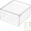 UPGRADED DA97-08693B Refrigerator Crisper Drawer Compatible with Samsung Refrigerator Drawer Parts RS25J500DSR RS25J500DSG RS261MDRS RS25H5000SR DA97-08693B Samsung Fridge Drawer Replacement Upper Bin
