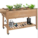 CHURRZZ Elevated Wooden Garden Bed with Breathable Non-Woven Fabric and Slatted Bottom, Perfect for Raised Flower and Vegetable Planting (M)