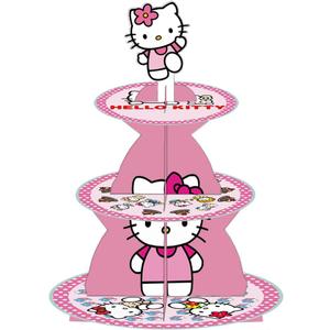 Kawaii Cat Birthday Party Supplies Decorations, 3 Tier Cupcake Stand, Birthday Dessert and Cake Display Stand for Decoration, Cute Cat Party Favors