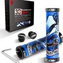 CNC Mountain Bike Handlebar Grips,Silicone Bike Grips for MTB/BMX/Bicycle-Double Lock on Locking Design Bicycle Handlebar Grips. (Blue Pirates)