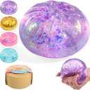 Sugar Glitter Dumpling Squishy,Viral Bao Bun Squishy Dumling Mystery Box,Stress Relief Fidget Squeeze Toy for Holiday & Birthday Gifts (Purple)