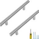 Ravinte 5 Pack 4 inch Brushed Nickel Cabinet Pulls Kitchen Cabinet Handles 6-3/8" Overall Length Satin Nickel Kitchen Cabinet Pulls