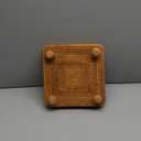 i-lan 9" Square Rattan Decorative Riser for Display,Small Items Serving Basket Vanity Tray - Square Woven Bread, Fruit, Keys Bowl Pedestal Stand,Flat Wicker Decorative Snack Trays for Candy Dish