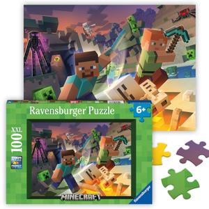 Ravensburger - Monster Minecraft - 100 Piece Jigsaw Puzzle - XXL Pieces for Easy Assembly - Exciting, Minecraft Villain Imagery - Premium Quality - Ideal Gift - Screen-Free Fun - Children Age 6+ (20 x 14 inches (50 x 36 cm) when complete.)