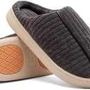 Women's and Men's Knit Memory Foam Slippers Ultra-Soft plush lining House Warm Bedroom Shoes with Anti-slip Sole for Indoor & Outdoor (6-7 Women/4-5 Men, Black)