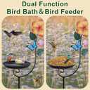hogardeck Small Metal Bird Bath for Outside, 8” Dia Bowl Bird Baths Feeder Bowl for Outdoors, Standing Birdbaths & Birdfeeder for Garden Patio Yard Lawn Decor
