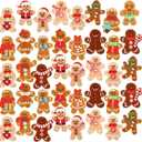 AUGSUN 36pcs Christmas Gingerbread Man Iron On Patches Embroidered Sew On Applique Repair Patch DIY Crafts for Xmas Clothing Jacket Jeans Pants Dress Backpack Hat