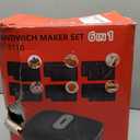 Waffle Maker 6 in 1, Walnut Cookie Maker, Panini Press Grill and Sandwich Maker, Donut Maker with Removable Non-Stick Plate
