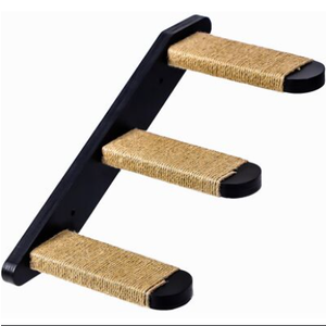 COOLEX Cat Wall Steps, Cat Wall Shelves 3 Step Cat Stairway, Wood Cat Ladder Cat Steps for Wall, Cat Climbing Wall Stairs for Cats Shelves Platform Supplies(Black)