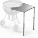 Charkettle Stainless Steel Kettle Grill Side Table/Shelf, Compatible with Weber 18"/22" Grills, Charcoal Kettle Grill Accessories with Adjustable Height