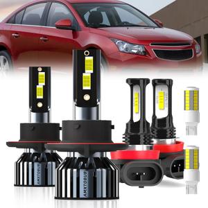 For Chevrolet Chevy Cruze 2011-2015 Light Bulb Combo, 9008/H13 High Low Beam + H11/H8/H9 Fog Lights + Turn signal Lights, Pack of 6