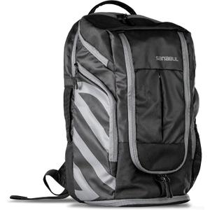 Sanabul Combat Gear Pack Sports Backpack Gym Backpack for Men Multi-Compartment Jiu Jitsu and Boxing Bag- Black/Grey