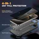 Diaclara Designed for iPhone 15 Pro Max Case, [with Privacy Screen Protector] [Anti Spy] [Military Grade Drop Protection] Heavy Duty Full-Body Shockproof Phone Case, Natural Titanium