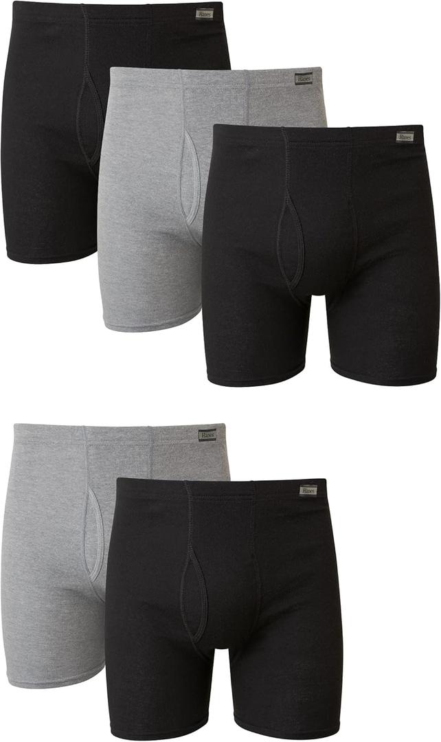 Hanes Men's Underwear Boxer Briefs Pack, Cotton ComfortSoft Boxer Brief for Men, Moisture-Wicking Breathable, Multipack (Large)