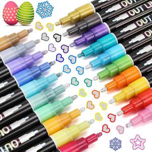 Glitter Markers Outline Glitter Pens: 20 Shimmer Metallic Tween Teen Girl Gifts Trendy Stuff 4-16 Year Old,Arts Crafts Kids Ages 8-12,Art Supplies Kids 6-8 9-12 10-12,Cute Cool Fun Crafts Girls 8-12