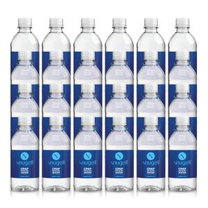 Snugell Distilled Water for CPAP Machines, Travel Size Bottles (24 -Pack, 12 oz Each) Up to 1 Month Supply Clean, Multi-Use, Travel-Friendly, Made in USA